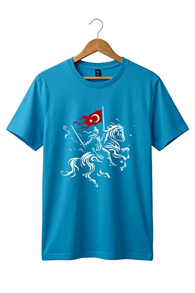 WİDİ Unisex Moon Star Τουρκική σημαία με σχέδιο ιπποβάτη με άλογο, τυπωμένο 1...