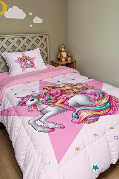 EVPANYA Λαμπερό πάπλωμα και μαξιλαροθήκη με σχέδιο Πριγκίπισσας