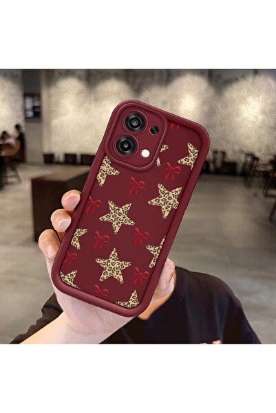 ucuc Oppo A6 Pro 4G/5G Uyumlu Darbeye Dayanıklı Kamera Korumalı Bordo Silikon...