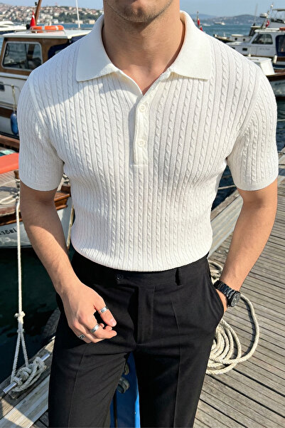 Livio Ferri Ανδρικό πλεκτό μπλουζάκι Tangi Premium βαμβακερό, στενής γραμμής,...