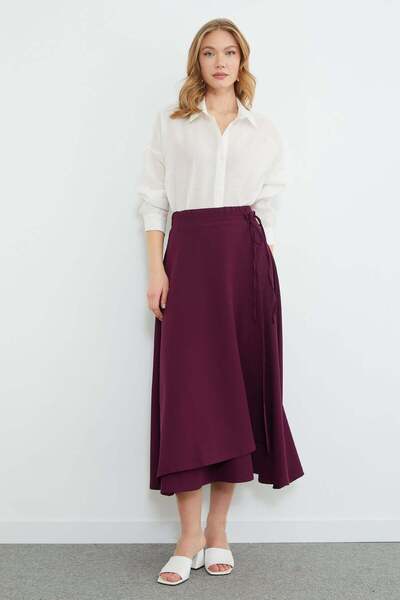 Fulla Moda Side Tie Layered Maxi Skirt