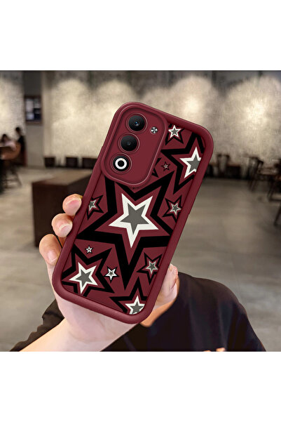 ucuc Oppo A5 4G/5G Uyumlu Darbeye Dayanıklı Kamera Korumalı Bordo Silikon Bas...