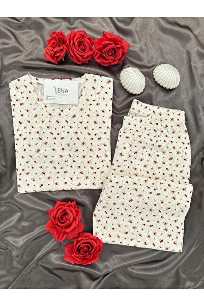 Lena Homewears Γυναικείο σετ πιτζάμες με κοντά μανίκια από 100% βαμβάκι που α...