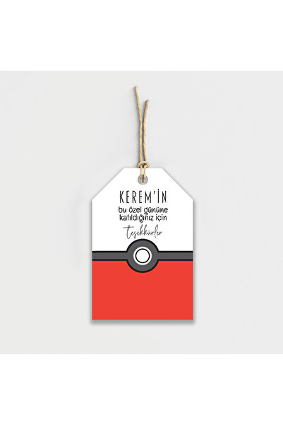 Parti Evreni Pokemon Temalı Kişiye Özel Teşekkür Kartı 8'li