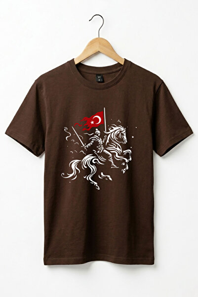 WİDİ Unisex Moon Star Τουρκική σημαία με σχέδιο ιπποβάτη με άλογο, τυπωμένο 1...