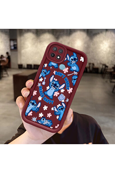 ucuc Oppo A15/A15S Uyumlu Darbeye Dayanıklı Kamera Korumalı Bordo Silikon Bas...
