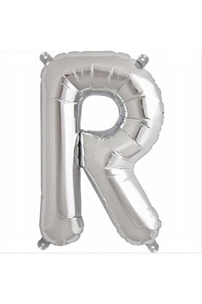 Shop Carnaval Balon din folie, în formă de litera R, culoare argintie, 105 cm...