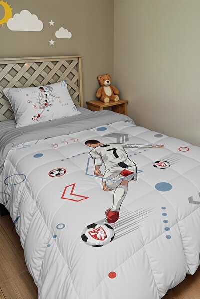 EVPANYA لحاف وغطاء وسادة مزخرف بنمط إيقاع كرة القدم