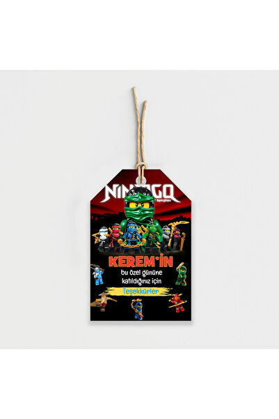 Parti Evreni Ninjago Temalı Kişiye Özel Teşekkür Kartı 8'li
