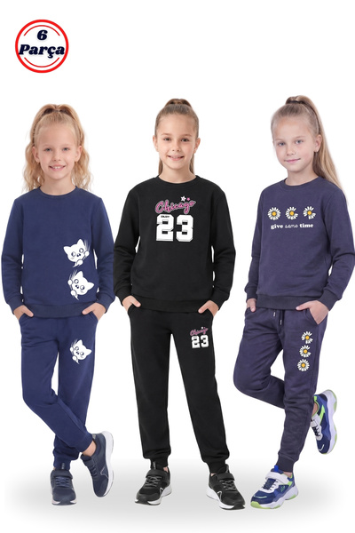 FYK COLLECTİON Σετ φόρμας 6 τεμαχίων για κορίτσια με 3 διαφορετικά σχέδια και...