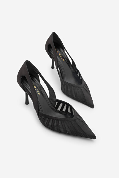 Marjin Γυναικεία παπούτσια στιλέτο με μυτερή μύτη και λεπτομέρεια από διχτυωτ...