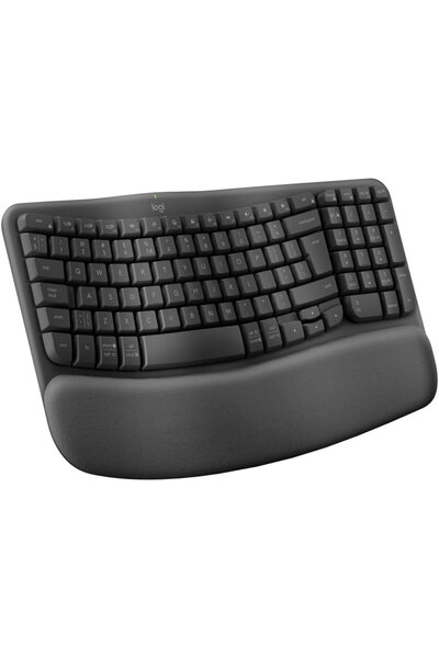 logitech Tastatura wireless Wave Keys, ergonomic design, Palmrest, 2.4GHz&Blu...