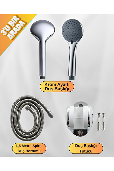 almital mobilya aksesuarları furniture accessories Setti Docia Supor Krom Duş...