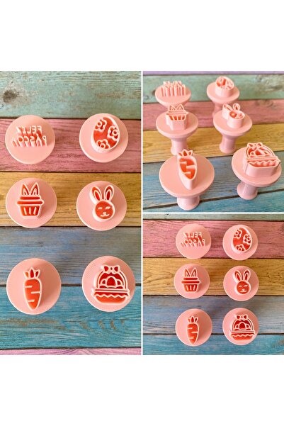 CESTOPİENO Easter Bunny, Egg, Carrot Print Set Feliz Pascoa Happy Easter 3 cm