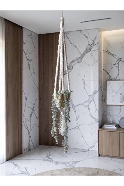 Love Macrame El Yapımı Makrome Bitki Askısı | Bohem Lüks Saksı Askılığı | Dek...