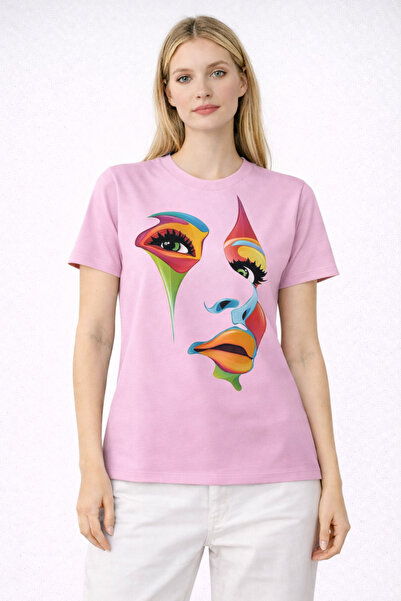 VODEXA Μπλουζάκι Unisex Oversize με στάμπα HALF FACE, 100% βαμβακερό, άνετη ε...