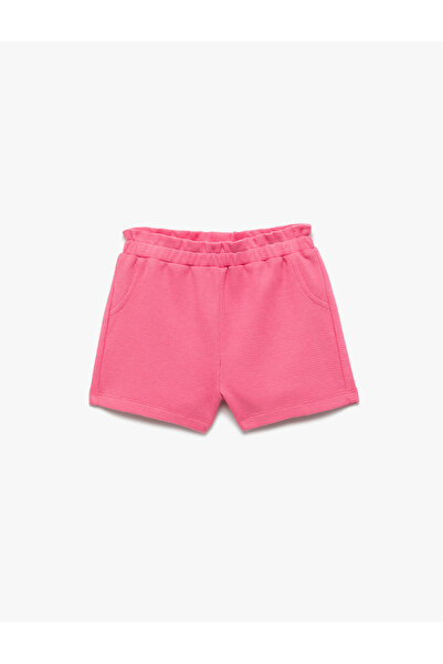 Koton Mini pantaloni scurți de bază din bumbac, cu textură tip vafe, buzunare...