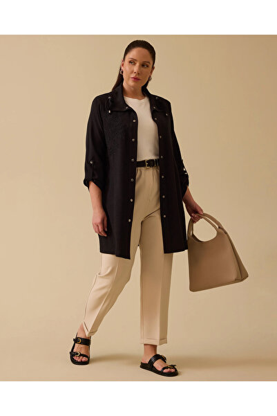 Gala-Xi Κεντητό πτυσσόμενο καπάκι με μανίκια σε μεγάλο μέγεθος