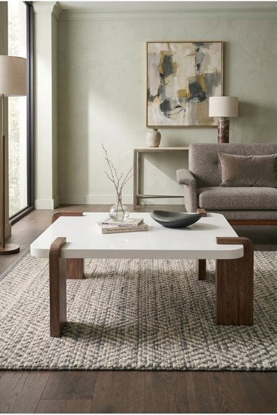 tridihome Modern Orta Sehpa Beyaz Üst Tablalı Ahşap Ayaklı Şık Tasarım Salon ...