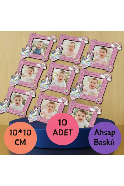 wonderlike Bebek Magnet Doğum Günü Magneti 1 yaş 2 yaş 3 yaş 4 yaş Fotoğraf b...