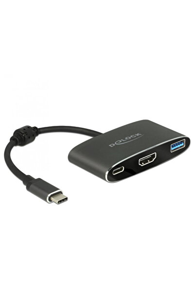 DELOCK Adaptor USB Type-C tata - HDMI mama 4K + USB Tip-A + USB Type-C