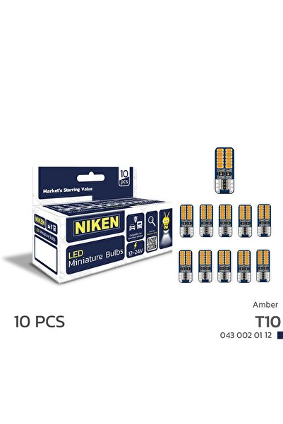 Niken T10 Park Ledi Turuncu Led Ampul 24 Ledli Canbus 10'Lu