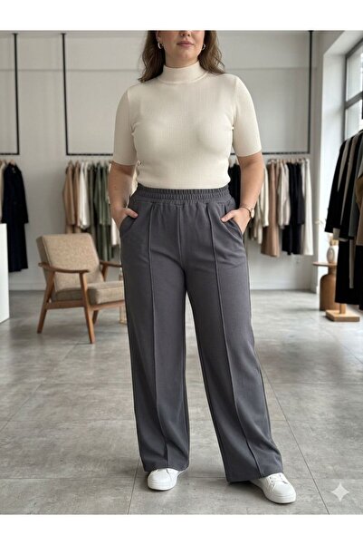 in disco Women's Oversize Wide-Lettered Knitted Fabric Pants Comfortable Fit