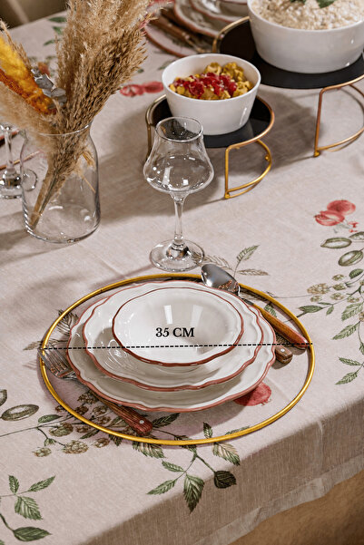 Edora Home Χρυσό 6 τεμάχια κοίλα στρογγυλά δισκάκια, Αμερικάνικο σετ παρουσία...