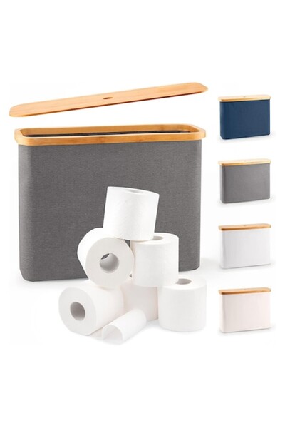 XtmGoods Καλάθι Αποθήκευσης Χαρτιού Υγείας από Μπαμπού 45x15x35εκ., Λεπτός Ορ...