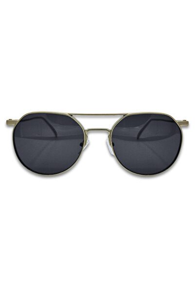 Matteo Ferari Ανδρικά γυαλιά ηλίου, ασημένια σκελετός, μαύροι φακοί, UV400