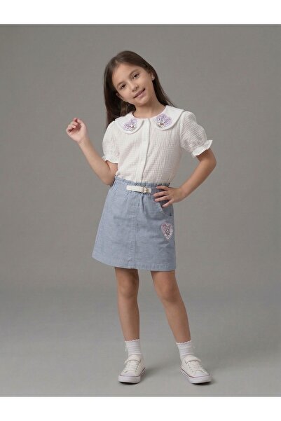 LADY GOLD Κοριτσίστικο Σετ Kuromi 2 τεμαχίων με τζιν φούστα