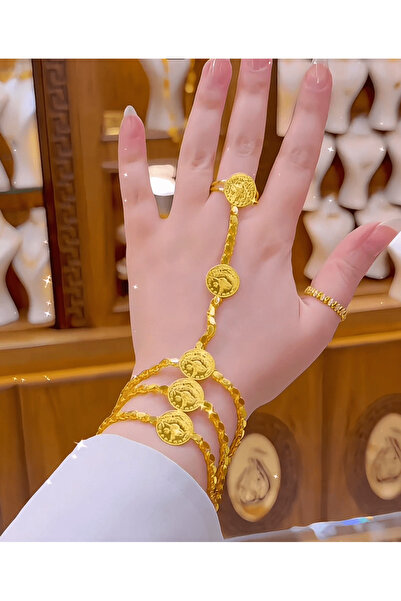 SAMGE سوار فاخر مطلي بالذهب على شكل عملة، سوار على الطراز السعودي والدبي