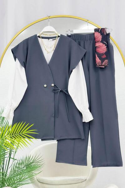 VOLT CLOTHİNG ΣΕΤ ΓΙΛΕΚΟΥ ΜΕ ΔΕΣΜΕΥΣΕΙΣ ΣΤΟ ΛΟΧΟ ΤΗΣ ΠΛΑΪΝΗΣ ΠΡΟΣΟΨΗΣ