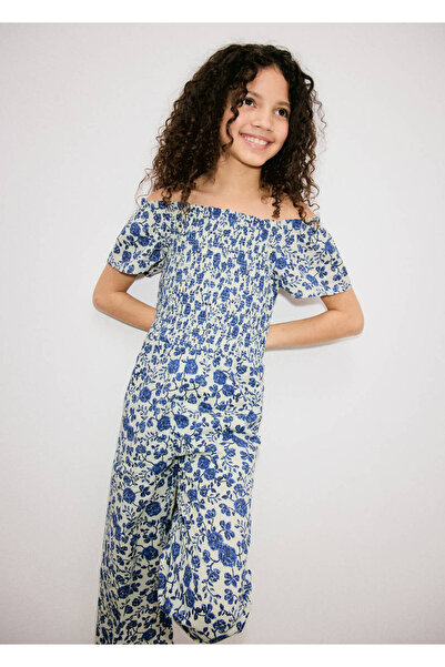 MANGO Kids Çiçek desenli uzun tulum