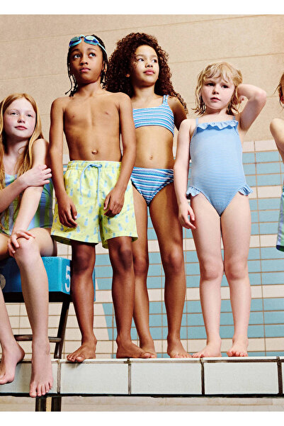 MANGO Kids Çizgili dokulu bikini