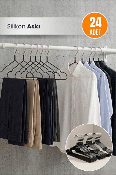 Orvila Σετ 24 τεμαχίων κρεμάστρες ρούχων με επίστρωση σιλικόνης, αντιολισθητι...