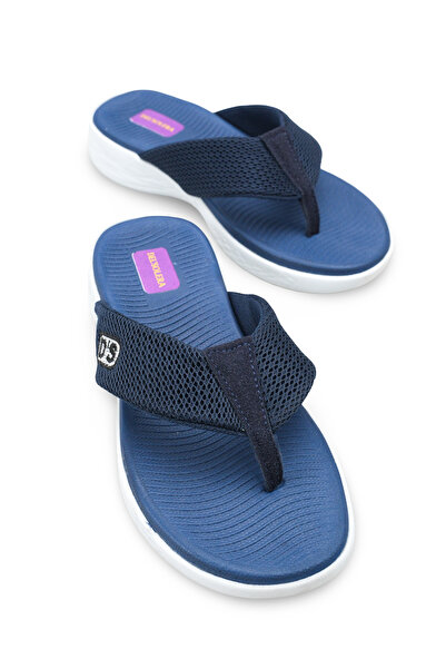 Solo Bag Γυναικείες άνετες παντόφλες σε μπλε ναυτικό χρώμα, με αντιολισθητική...