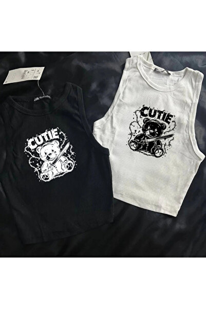 Gofeel Cutie Angel Printed Sleeveless Crop