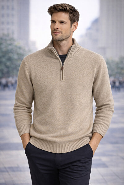 MARCO SERUSSI Lambswool yarım fermuarlı kazak