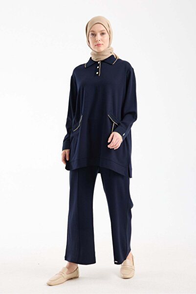 Invee Cotton Tunic Dark Blue