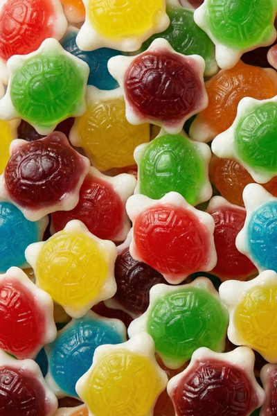 SWEETO Jelly Turtles Kaplumbağa Şekilli Renkli Gummy Şeker 1000g (1 KG) Avant...