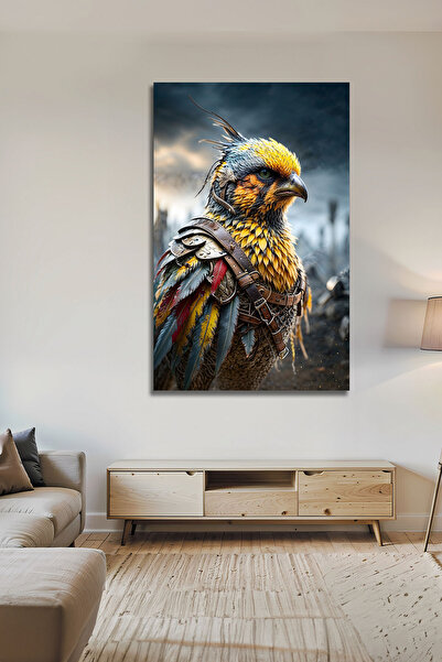 B&G DESIGN Pictură artistică decorativă din sticlă, cu tematică pasăre război...
