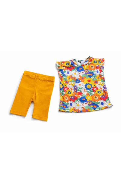MİNİSHOOW Summer Girls' Top and Bottom Set