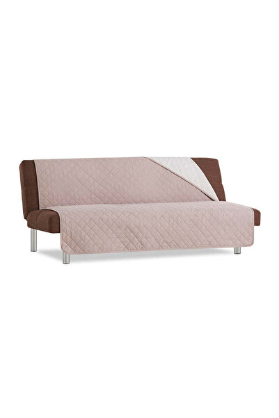 Sofazip Double-sided quilted armless sofa cover, cappuccino - ivory color L =...