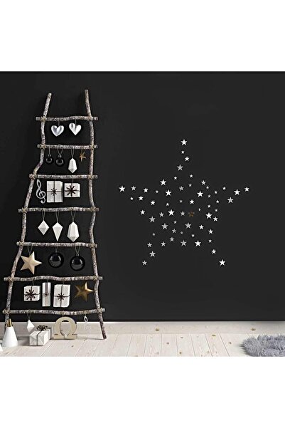LUXER Set of 86 Decorative Acrylic Mirrors, Star Pattern, Mixed Sizes, Self-A...