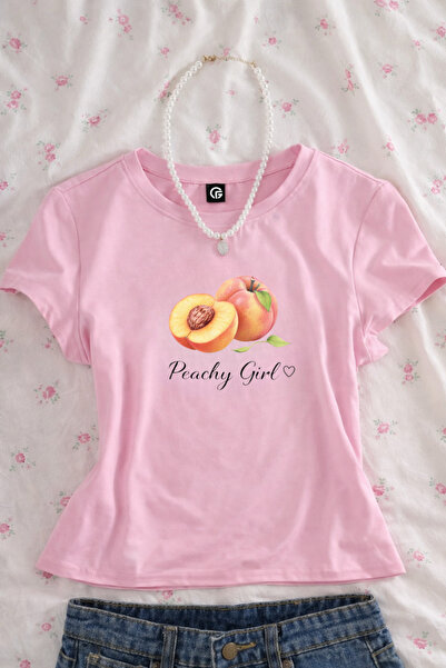 Gofeel Peachy Girl Printed Belted Pink Crop Top