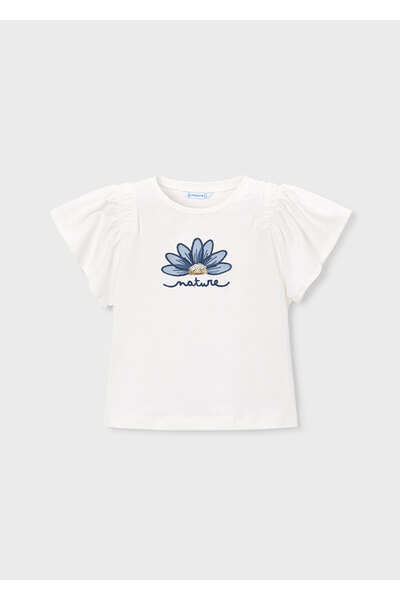 MAYORAL Girl's Embossed T-Shirt White 3004