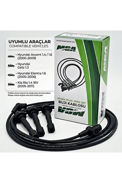 MGA Buji Kablo Seti Hyundai Accent 1.4-1.6 (2000-2009) Getz 1.3 Elantra 1.6 K...