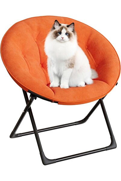 Garvee Lazy Chair - Large Velvet Relaxation Chair with Foldable Metal Frame