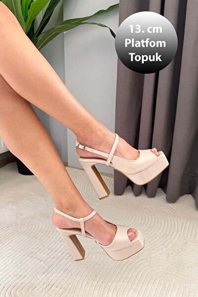 Preshley Γυναικεία παπούτσια με τακούνι πλατφόρμας 13 εκ. από λουστρίνι Jasmi...